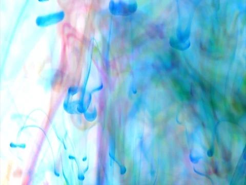 Macro ink merging in water Stock Footage 73992540