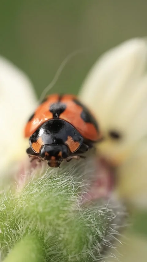 Macro of a insect on green background Stock Footage 322558601