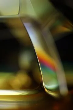 Macro of Iridescent Gold Geometric Structures with Rainbow Light Refraction Stock Photos