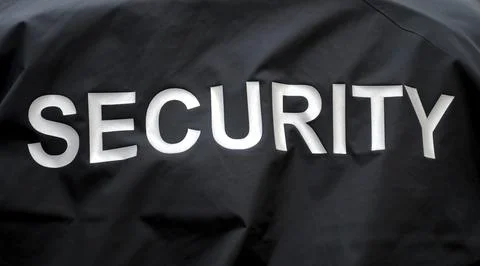 Macro of a jacket of a security guard Stock Photos