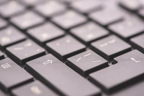 Macro keyboard keys, an angle view, soft background with copy space Fotos Stock