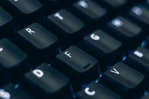 Macro keyboard keys background. Stock Photos