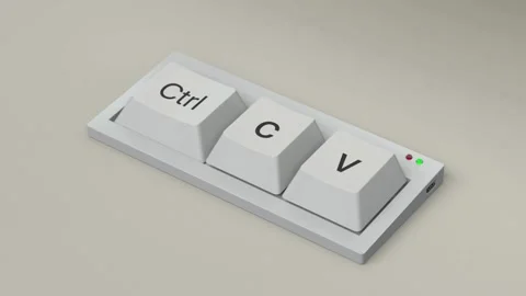 Macro keypad with copy and paste buttons Video stock 333872855