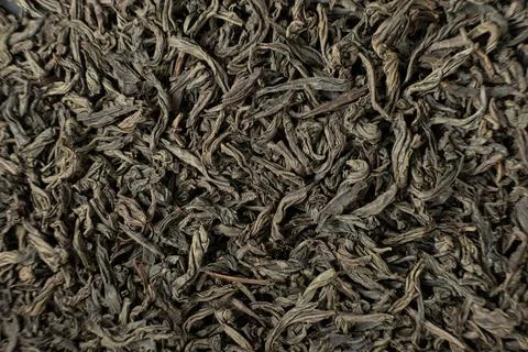 Macro Large Leaf Black Ceylon Tea Top View Stock Photos