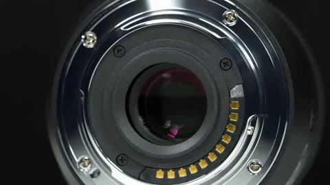 Macro lens mount of Micro Four Thirds system, MFT or M43, close-up shot video Stock Footage 330901210