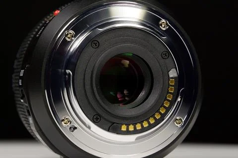 Macro lens mount of Micro Four Thirds system, MFT or M43, close-up shot pho.. Stock Photos