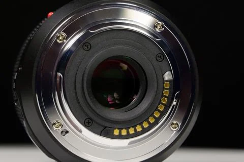 Macro lens mount of Micro Four Thirds system, MFT or M43, close-up shot on .. Stock Photos