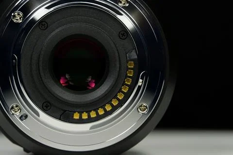 Macro lens mount of Micro Four Thirds system, MFT or M43, close-up shot Stock Photos
