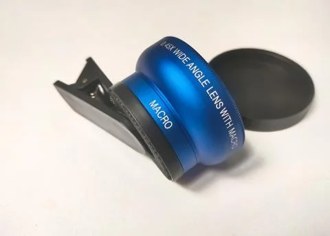 Macro lens for smartphone camera Stock Photos