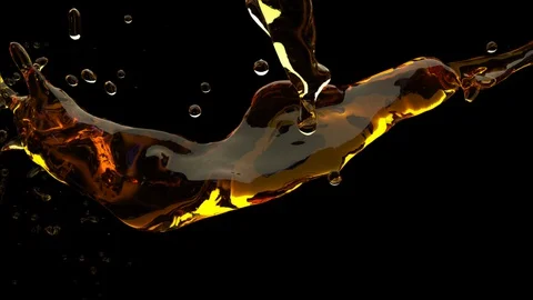 Macro liquid animation over black background Stock Footage 127637842
