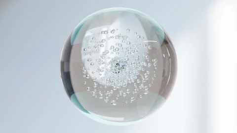 Macro Liquid Bubbles, various air bubbles in water. Liquid Cream gel transparent Stock Illustration