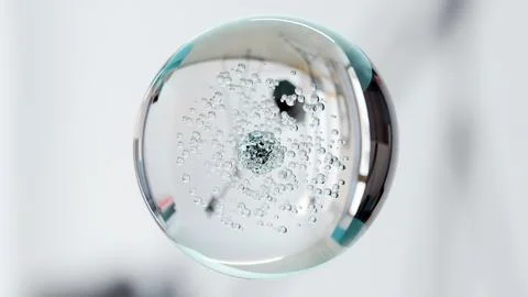 Macro Liquid Bubbles, various air bubbles in water. Liquid Cream gel transparent Stock Illustration