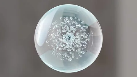Macro Liquid Bubbles, various air bubbles in water. Liquid Cream gel transparent Stock Illustration