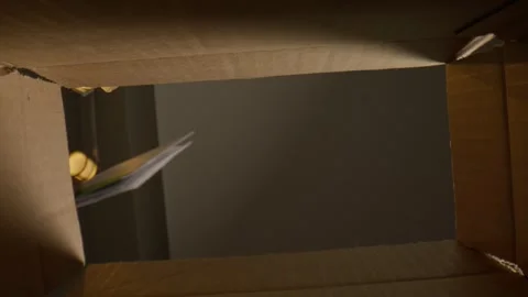 Macro of a Man putting mail into box from underneath Stock Footage 307577138