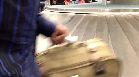 Macro man taking his luggage inside YVR Airport. Stock Footage 47460751