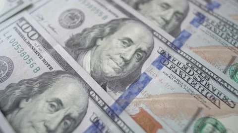 Macro Many 100 Us Dollar Stock Footage 175345645
