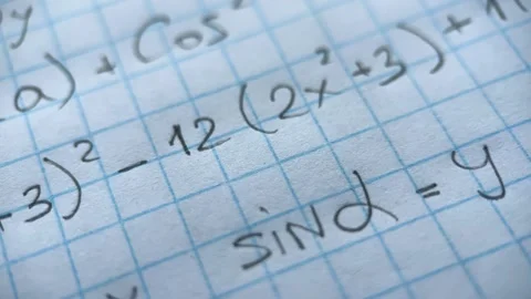 Macro Mathematic Formulas On Paper Stock Footage 241014964