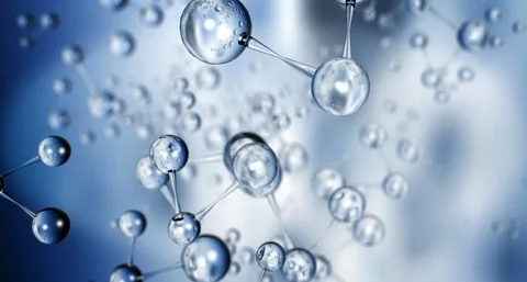 Macro of micro hi tech water molecules is analyzed with microscope. Stock Footage 121568788