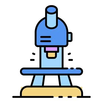 Macro microscope icon color outline vector Illustrazione stock
