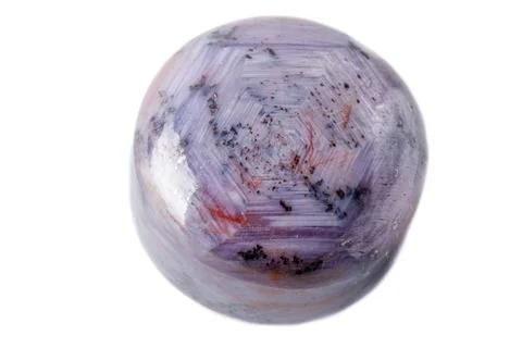 Macro of mineral Corundum Ruby Sapphire on white background Stock Photos