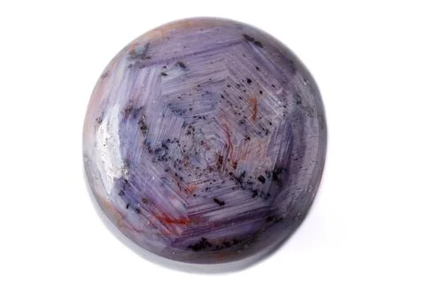 Macro of mineral Corundum Ruby Sapphire on white background Stock Photos
