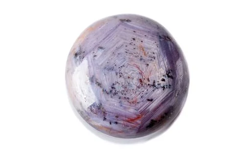 Macro of mineral Corundum Ruby Sapphire on white background Stock Photos