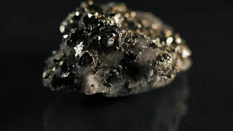 Macro, Mineral Quartz texture on black background Stock Footage 101604326