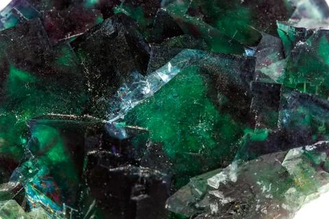 Macro mineral stone Fluorite on a white background Stock Photos