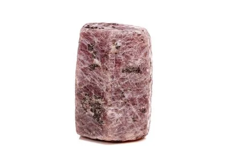 Macro mineral stone Ruby in the breed a white background 스톡 사진