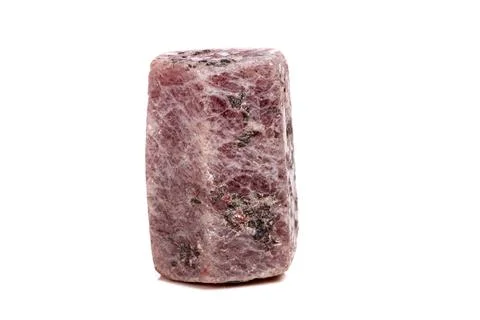 Macro mineral stone Ruby in the breed a white background 스톡 사진