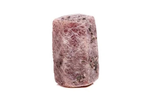 Macro mineral stone Ruby in the breed a white background Stock Photos