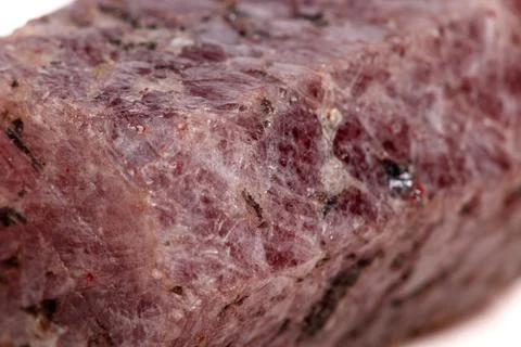 Macro mineral stone Ruby in the breed a white background 写真素材