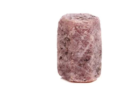 Macro mineral stone Ruby in the breed a white background 스톡 사진