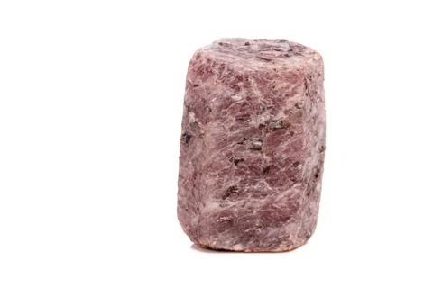 Macro mineral stone Ruby in the breed a white background 스톡 사진