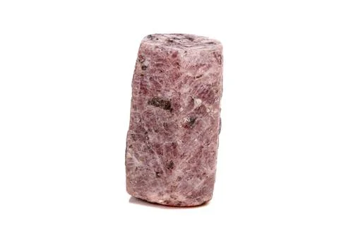 Macro mineral stone Ruby in the breed a white background Stockfoto's