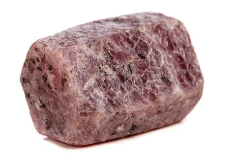 Macro mineral stone Ruby in the breed a white background Stock Photos