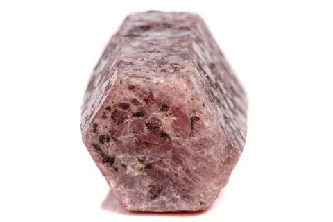 Macro mineral stone Ruby in the breed a white background 스톡 사진