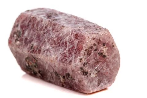 Macro mineral stone Ruby in the breed a white background 写真素材
