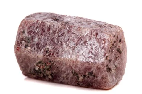 Macro mineral stone Ruby in the breed a white background Stock Photos
