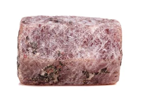 Macro mineral stone Ruby in the breed a white background Stock Photos