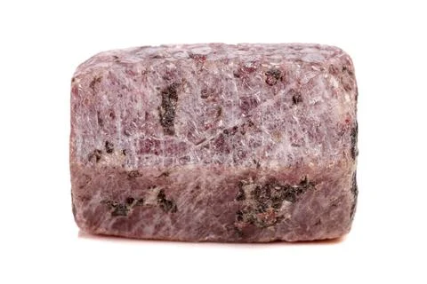 Macro mineral stone Ruby in the breed a white background 스톡 사진