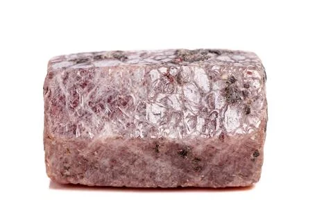 Macro mineral stone Ruby in the breed a white background Stock Photos