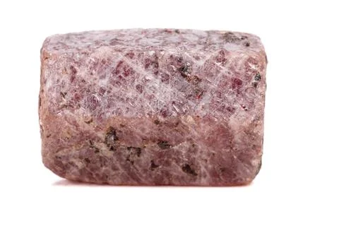 Macro mineral stone Ruby in the breed a white background 写真素材