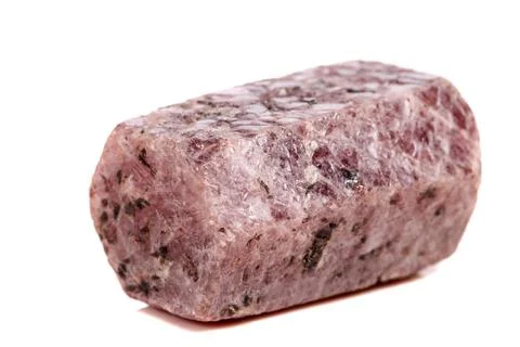 Macro mineral stone Ruby in the breed a white background Foto stock