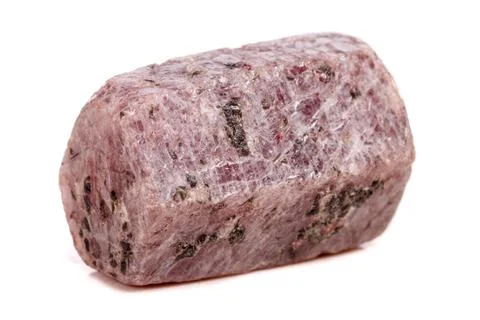 Macro mineral stone Ruby in the breed a white background Stock Photos