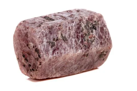 Macro mineral stone Ruby in the breed a white background Stock Photos