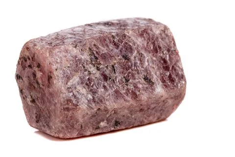 Macro mineral stone Ruby in the breed a white background 写真素材