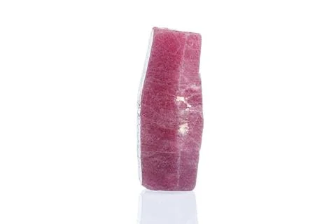 Macro mineral stone ruby on a white background 스톡 사진