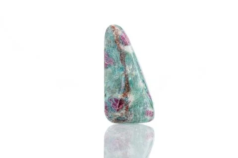 Macro mineral stone ruby on a white background Stock Photos