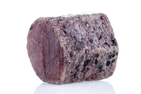 Macro mineral stone ruby on a white background Foto stock